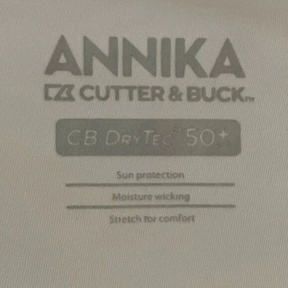 ANNIKA CUTTER & BUCK White Pink  Stretch UV Protection Golf Tennis SZ S #1258 - Picture 8 of 10